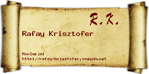 Rafay Krisztofer névjegykártya